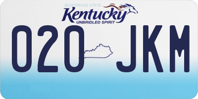 KY license plate 020JKM