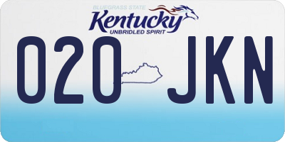 KY license plate 020JKN