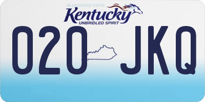 KY license plate 020JKQ