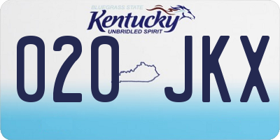 KY license plate 020JKX