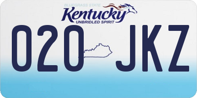 KY license plate 020JKZ