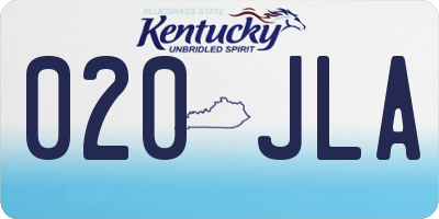 KY license plate 020JLA