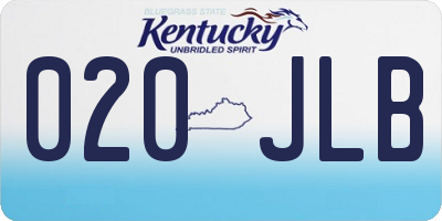 KY license plate 020JLB