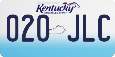 KY license plate 020JLC