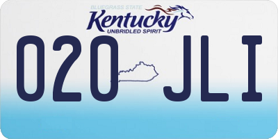 KY license plate 020JLI