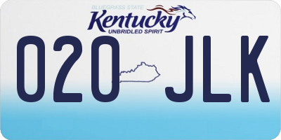 KY license plate 020JLK