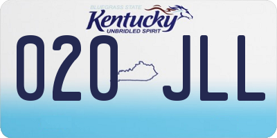 KY license plate 020JLL