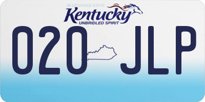 KY license plate 020JLP