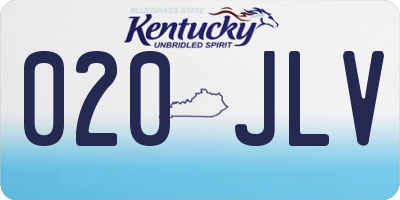 KY license plate 020JLV