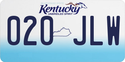 KY license plate 020JLW