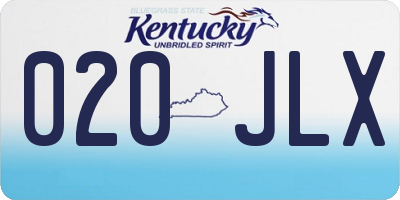 KY license plate 020JLX