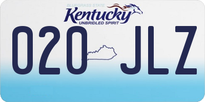KY license plate 020JLZ