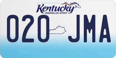KY license plate 020JMA