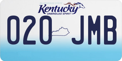KY license plate 020JMB