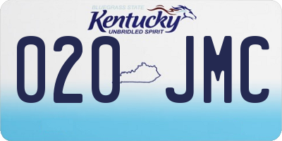 KY license plate 020JMC