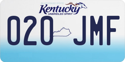 KY license plate 020JMF