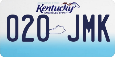 KY license plate 020JMK