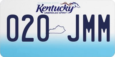 KY license plate 020JMM