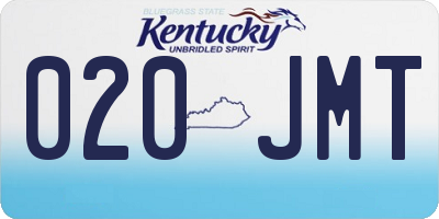 KY license plate 020JMT