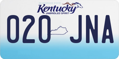KY license plate 020JNA