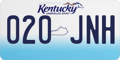 KY license plate 020JNH