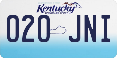 KY license plate 020JNI