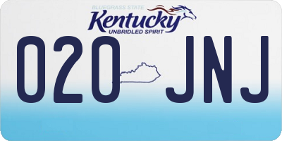 KY license plate 020JNJ
