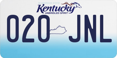 KY license plate 020JNL