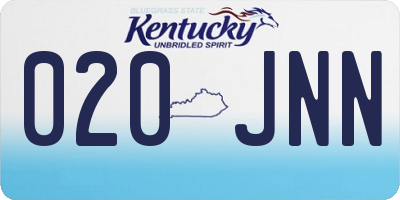 KY license plate 020JNN