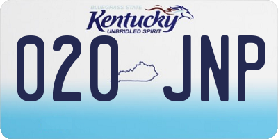 KY license plate 020JNP