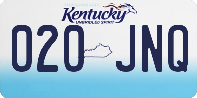 KY license plate 020JNQ