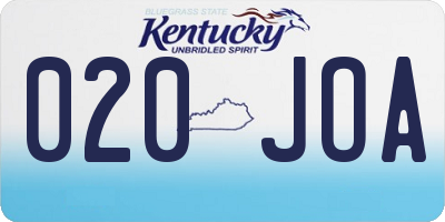 KY license plate 020JOA