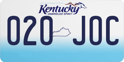 KY license plate 020JOC