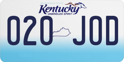 KY license plate 020JOD