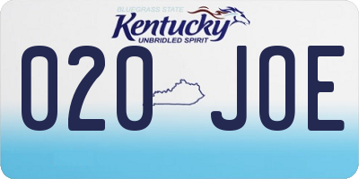 KY license plate 020JOE