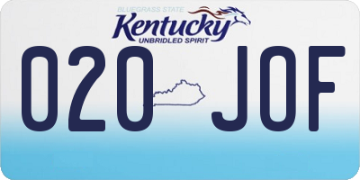 KY license plate 020JOF