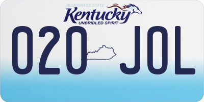 KY license plate 020JOL