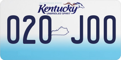 KY license plate 020JOO