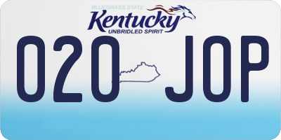 KY license plate 020JOP