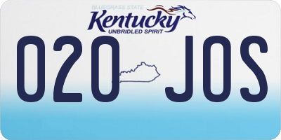KY license plate 020JOS