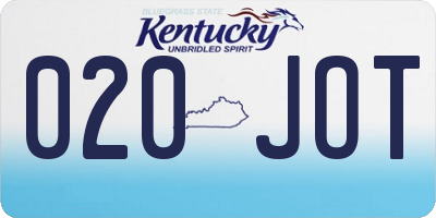 KY license plate 020JOT