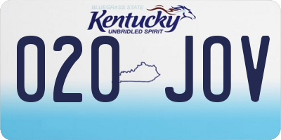 KY license plate 020JOV