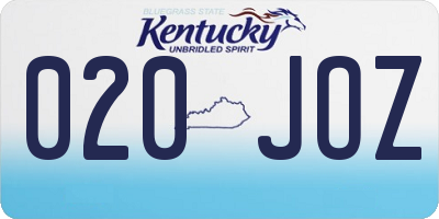 KY license plate 020JOZ
