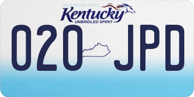 KY license plate 020JPD