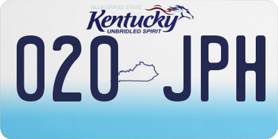 KY license plate 020JPH