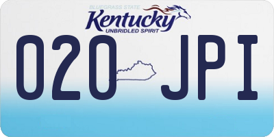 KY license plate 020JPI