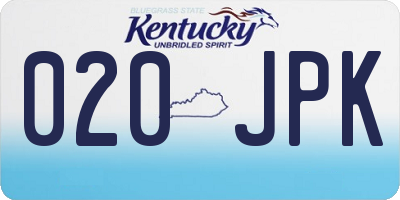 KY license plate 020JPK