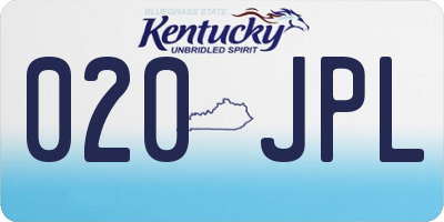 KY license plate 020JPL