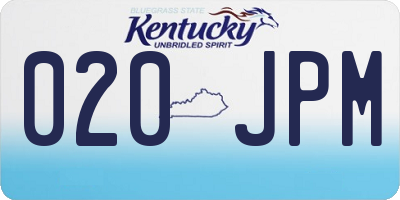 KY license plate 020JPM