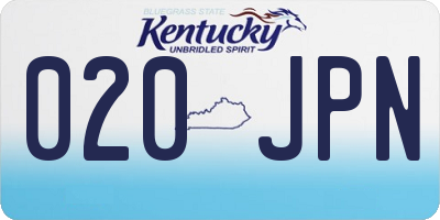 KY license plate 020JPN